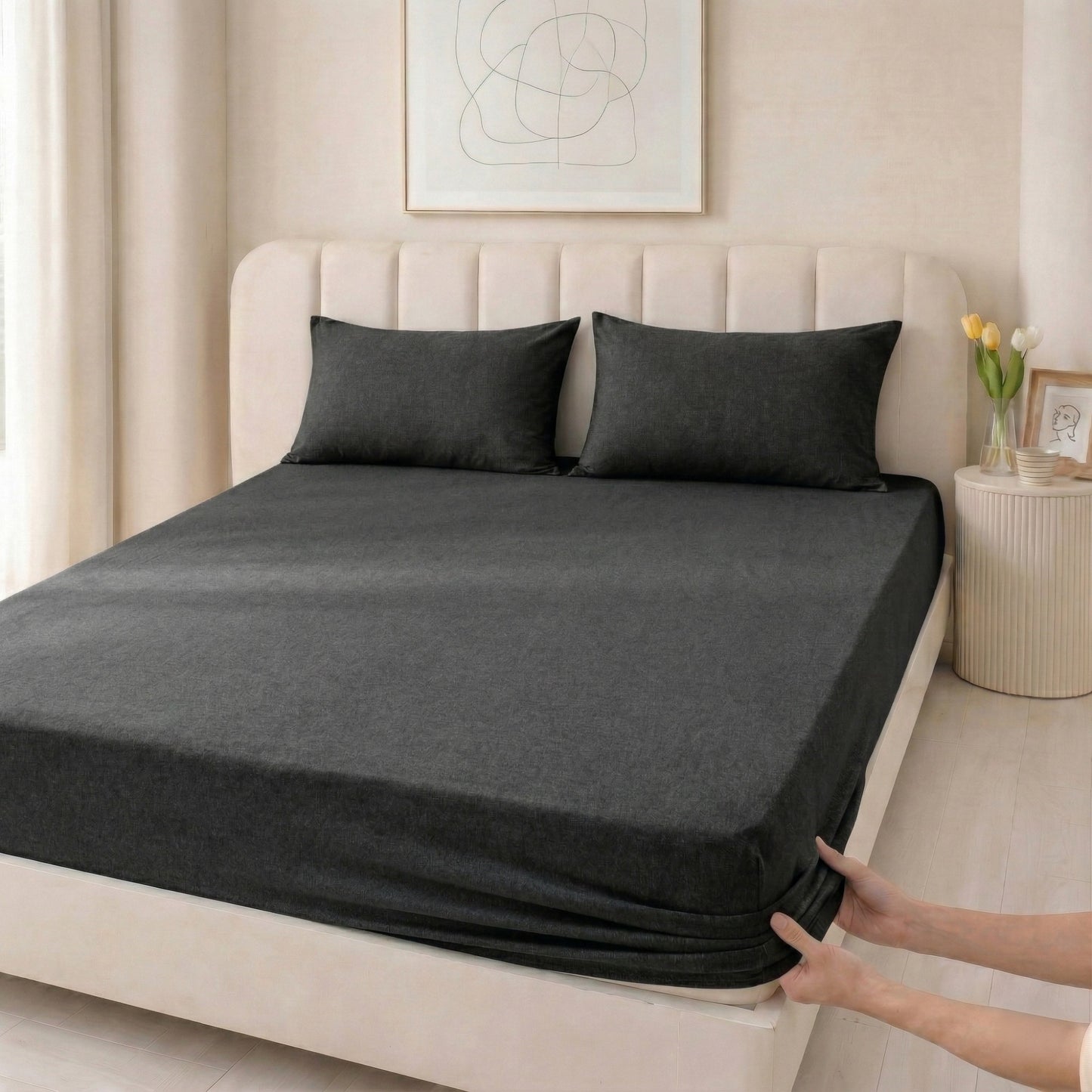 Cotton Rich Jersey Fitted Bed Sheet Set