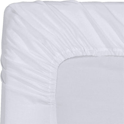 100% Cotton Jersey Knitted Fitted Bed Sheet - Fits Up to 6" to 8" Mattress