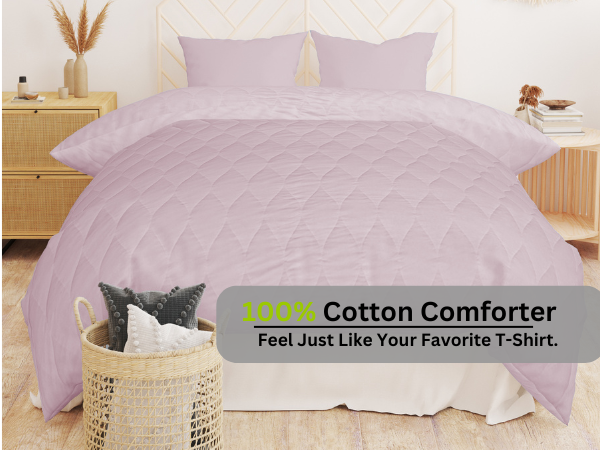100% Cotton Jersey Quilt (Soft T-Shirt Fabric) - AC Comforter/Quilt for Winter/Razai