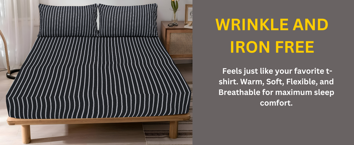 Jersey Cotton Feel Polyester Fitted Bed Sheet
