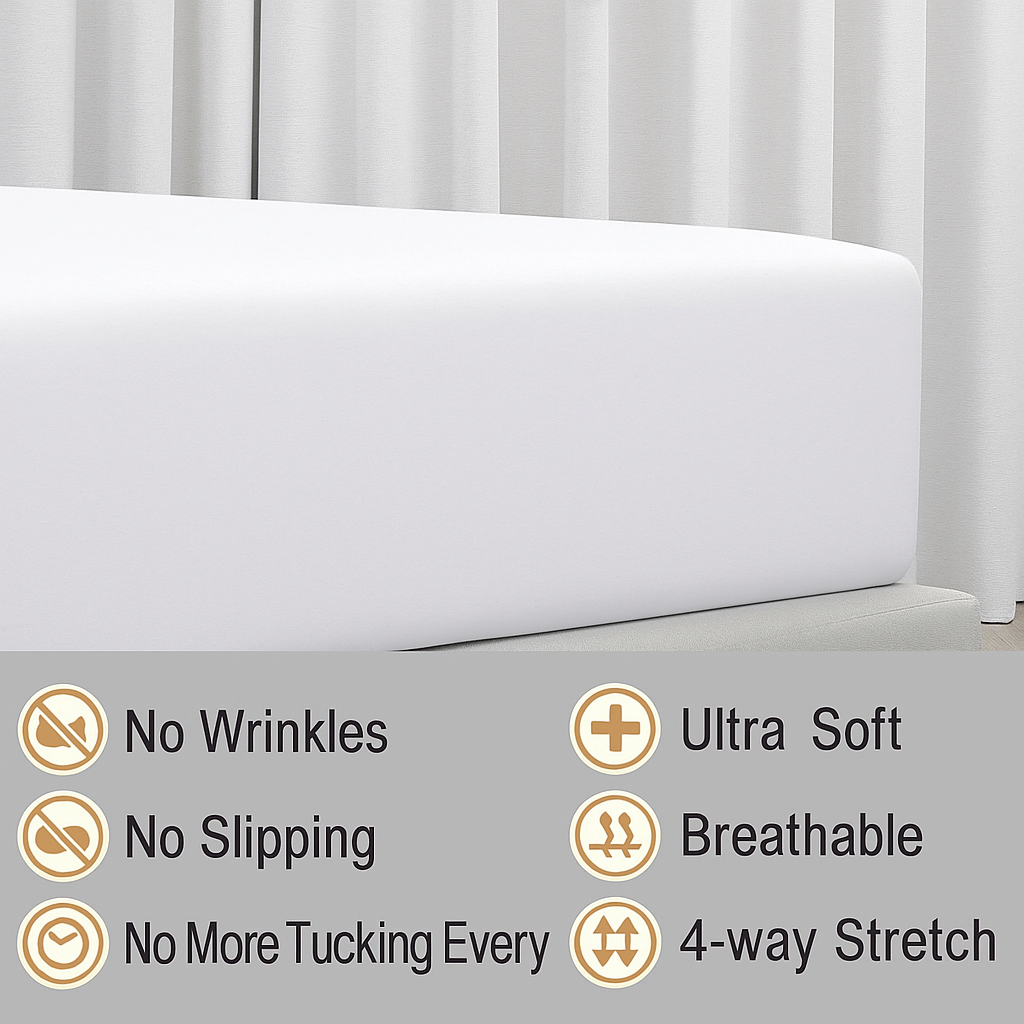 100% Cotton Jersey Knitted Fitted Sheet