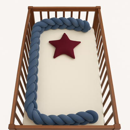 India First 100% Cotton Jersey Braided Crib Bumper