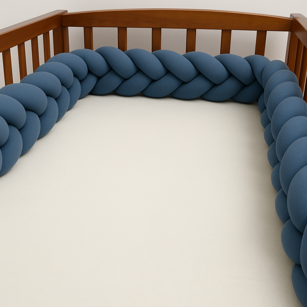 India First 100% Cotton Jersey Braided Crib Bumper