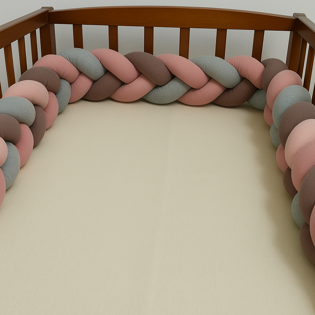 India First 100% Cotton Jersey Braided Crib Bumper
