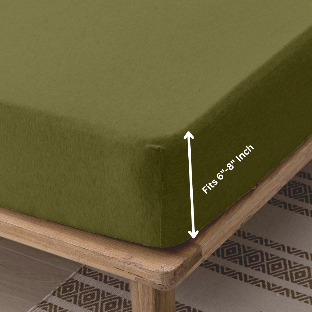 Jersey Cotton Feel Polyester Fitted Bed Sheet