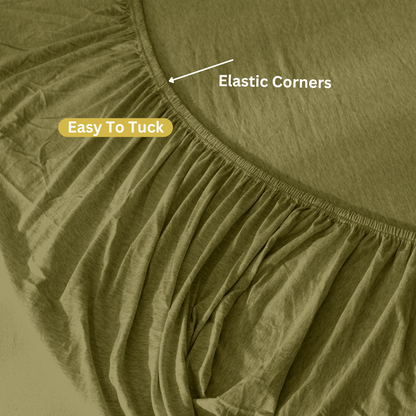 Jersey Cotton Feel Polyester Fitted Bed Sheet
