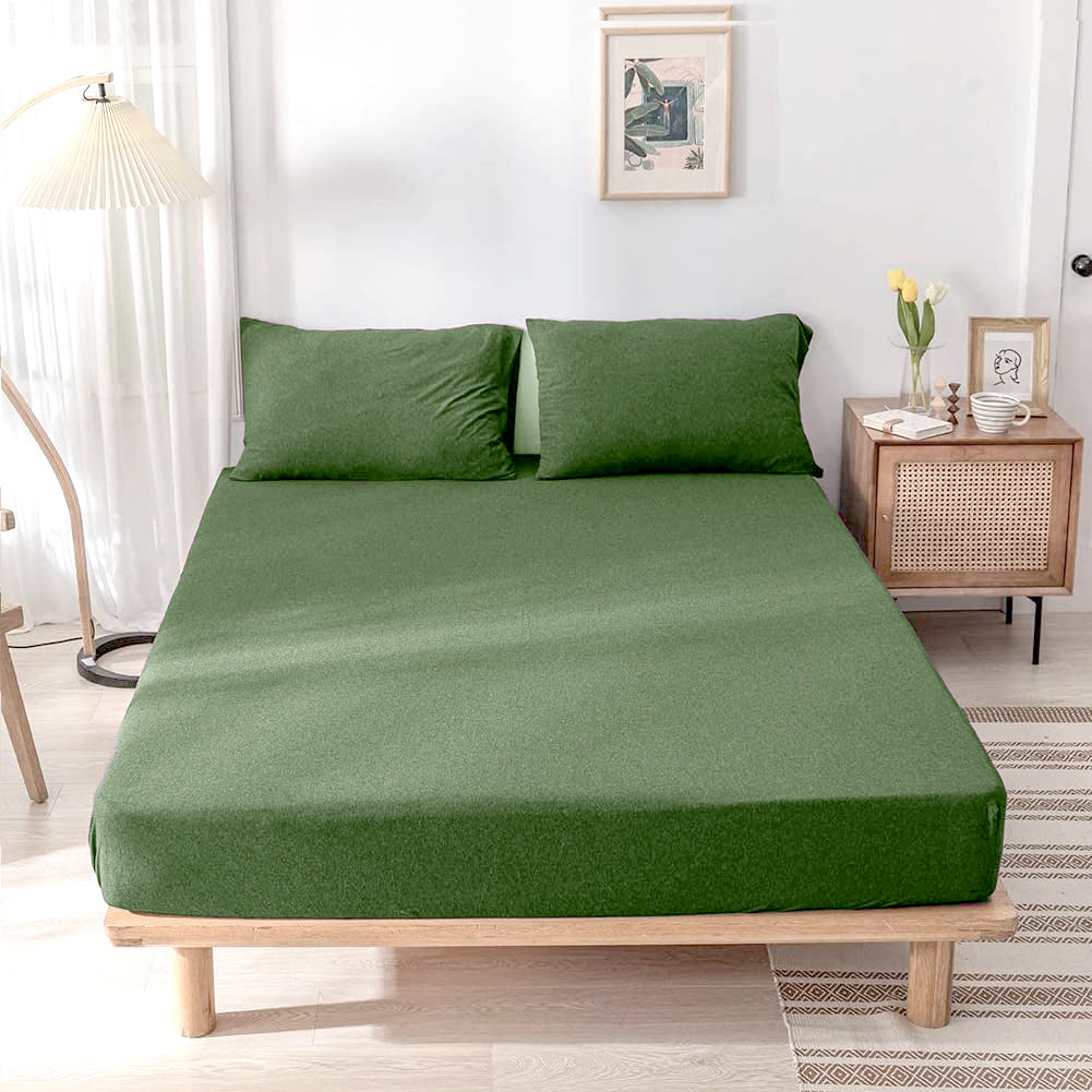 100% Cotton Jersey Knitted Fitted Bed Sheet - Fits Up to 6" to 8" Mattress