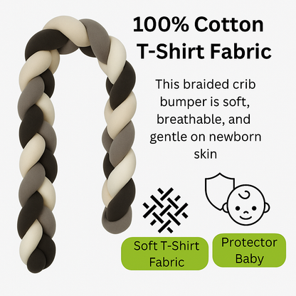India First 100% Cotton Jersey Braided Crib Bumper