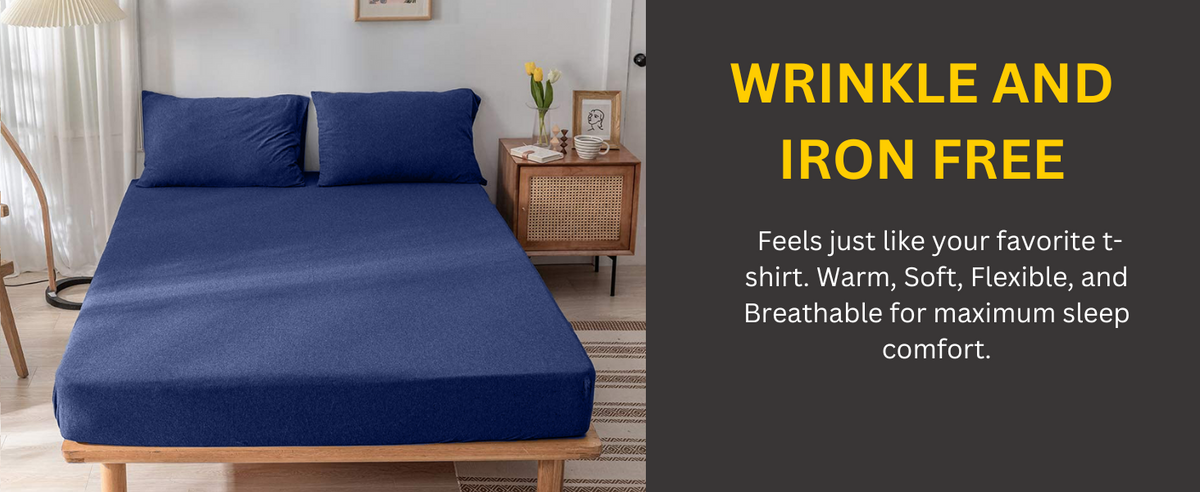 Jersey Cotton Feel Polyester Fitted Bed Sheet