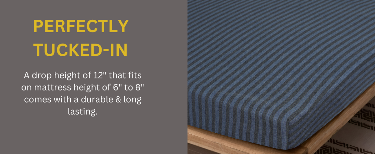 Jersey Cotton Feel Polyester Fitted Bed Sheet With Pillow Covers Fits Up to 6