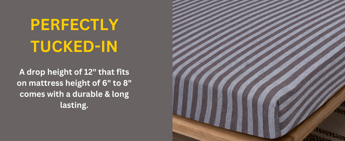 Jersey Cotton Feel Polyester Fitted Bed Sheet With Pillow Covers  (Soft T-Shirt Fabric)