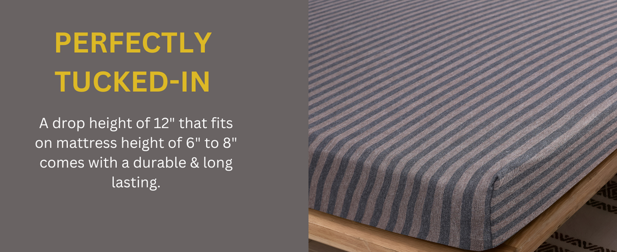 Jersey Cotton Feel Polyester Fitted Bed Sheet With Pillow Covers Fits Up to 6