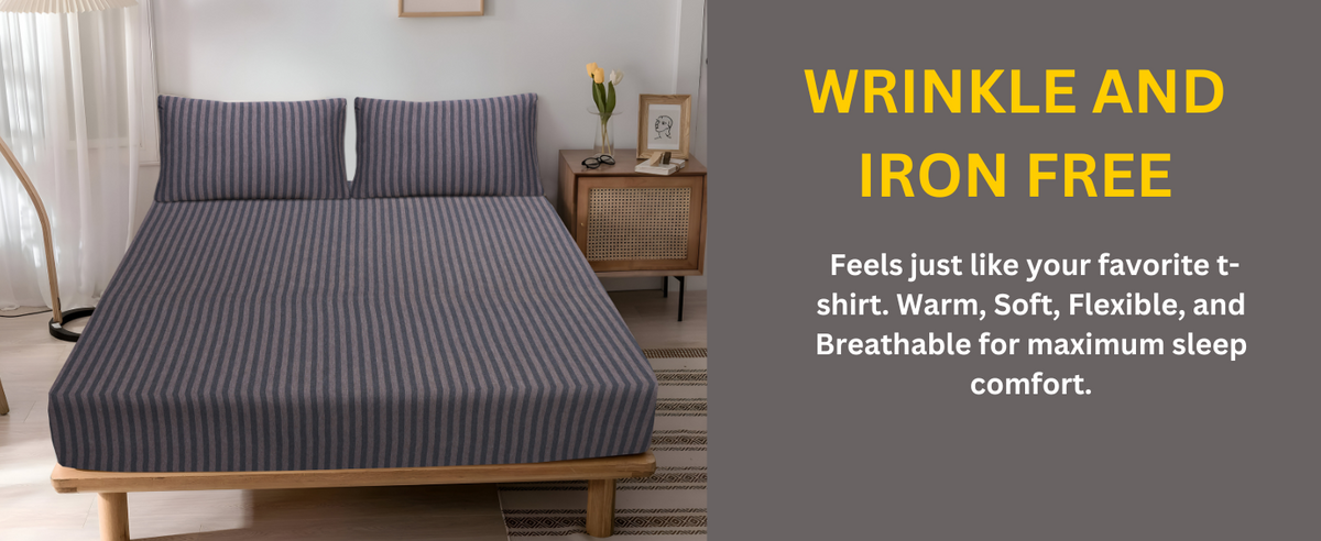 Jersey Cotton Feel Polyester Fitted Bed Sheet