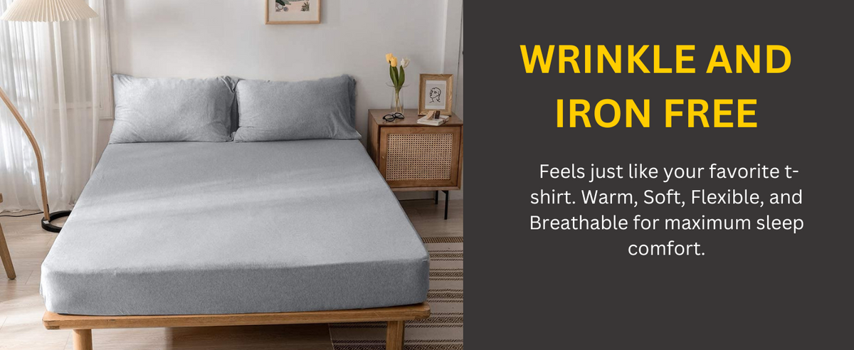 Jersey Cotton Feel Polyester Fitted Bed Sheet