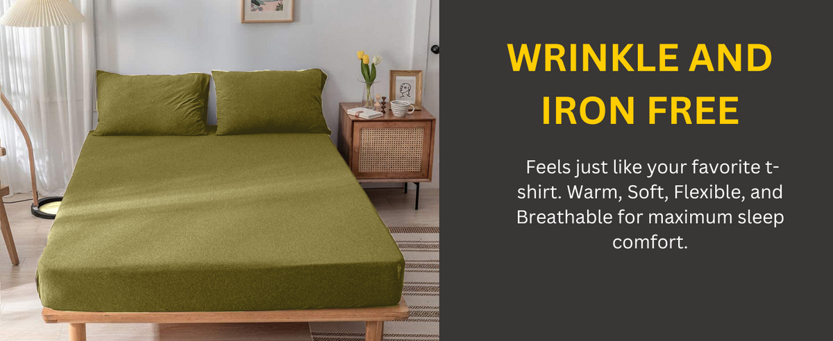Jersey Cotton Feel Polyester Fitted Bed Sheet