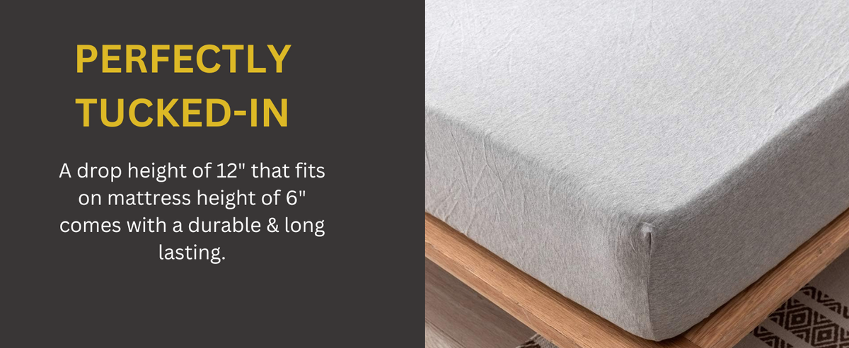 Jersey Cotton Rich Fitted Bed Sheet With Pillow Covers Up to 6