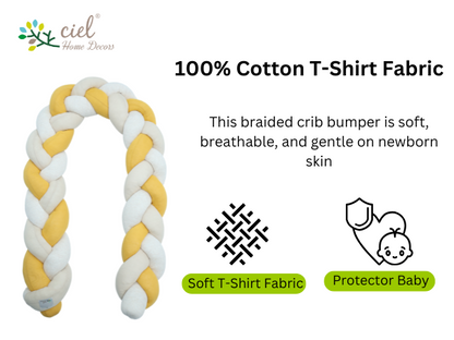 India First 100% Cotton Jersey Braided Crib Bumper