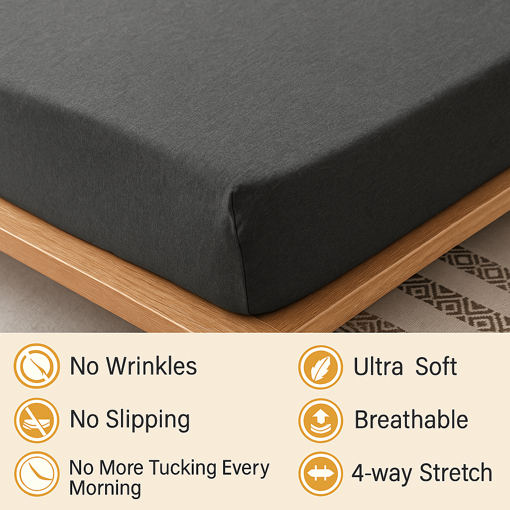 100% Cotton Jersey Knitted Fitted Sheet