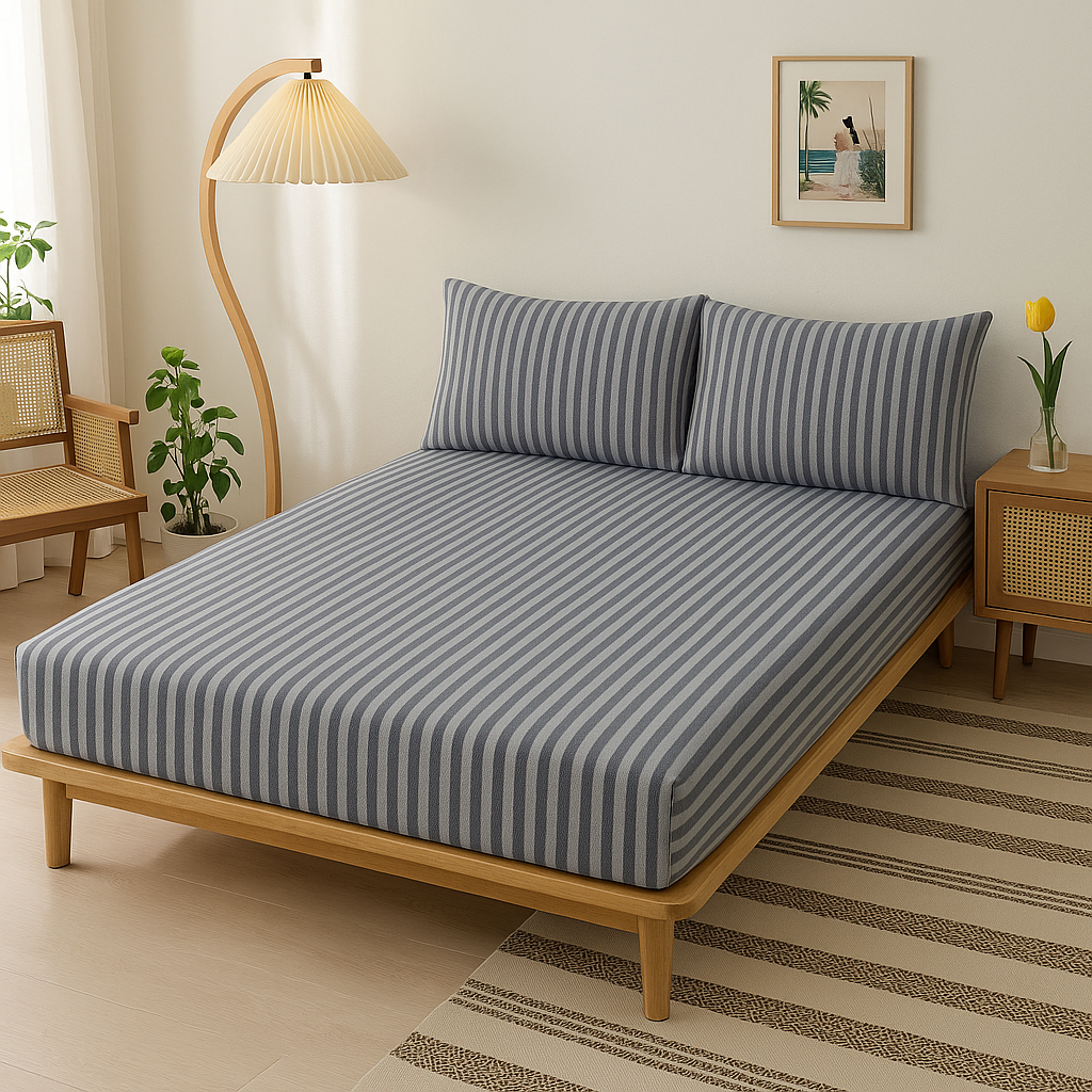 Jersey Cotton Feel Polyester Fitted Bed Sheet