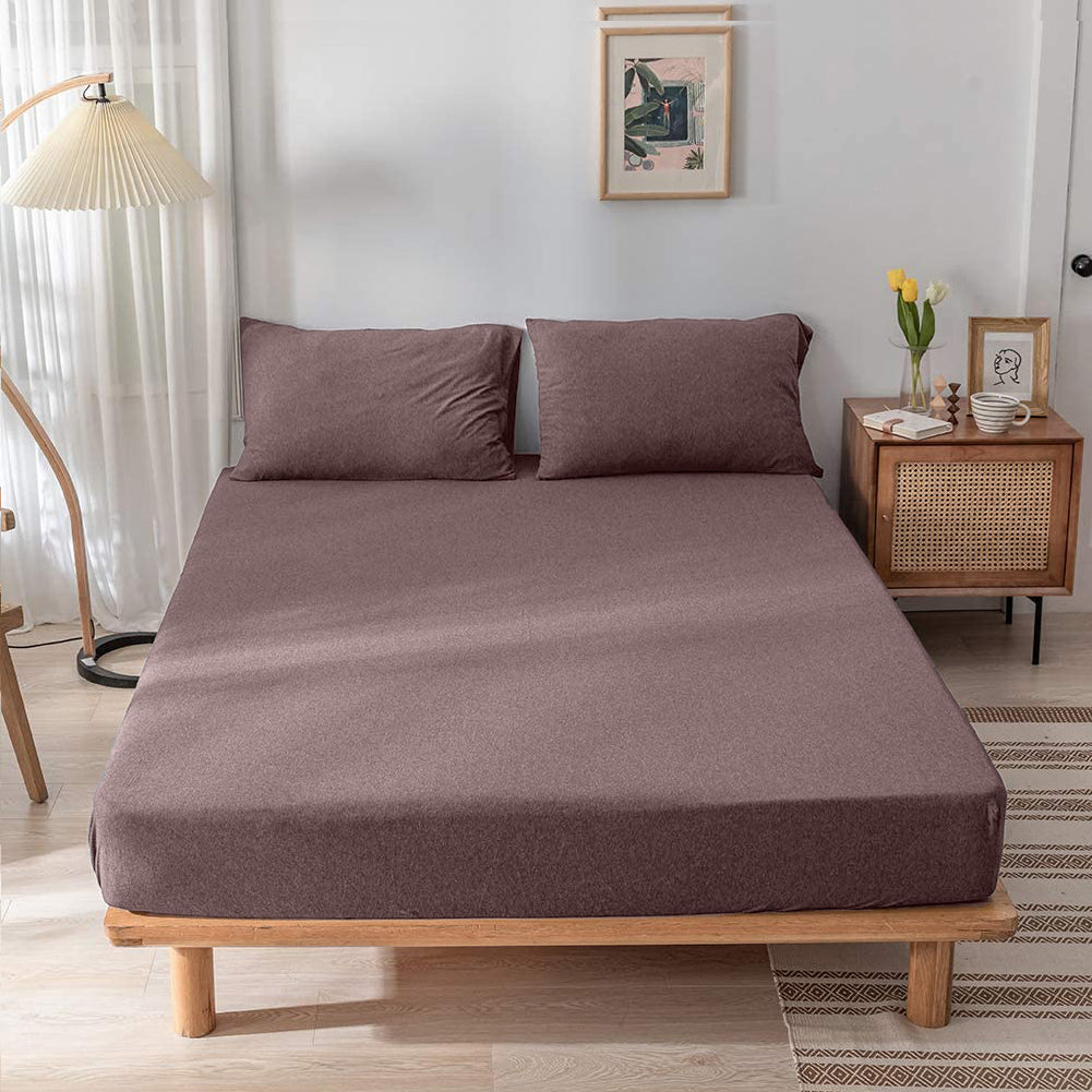 Jersey Cotton Feel Polyester Fitted Bed Sheet