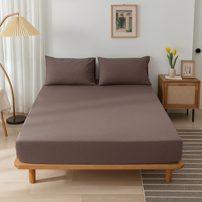 Jersey Cotton Feel Polyester Fitted Bed Sheet