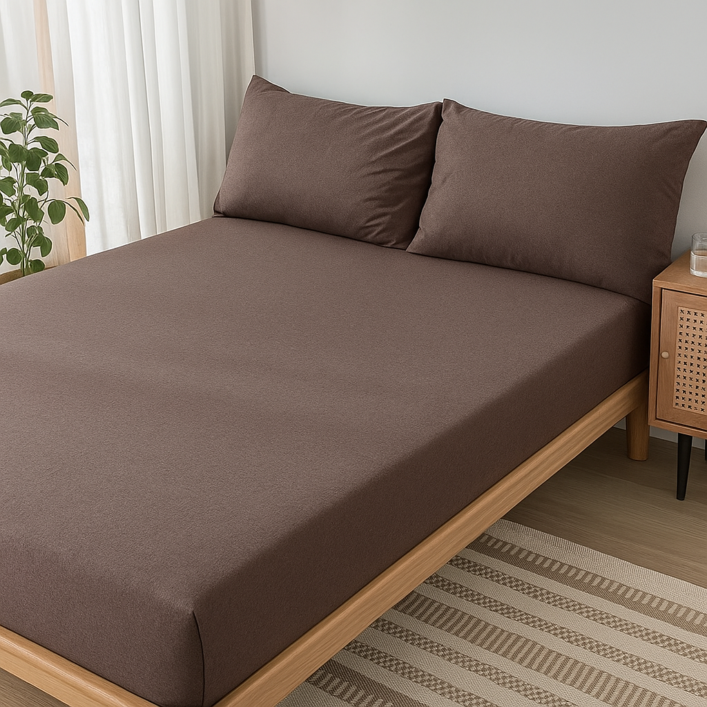 Jersey Cotton Feel Polyester Fitted Bed Sheet