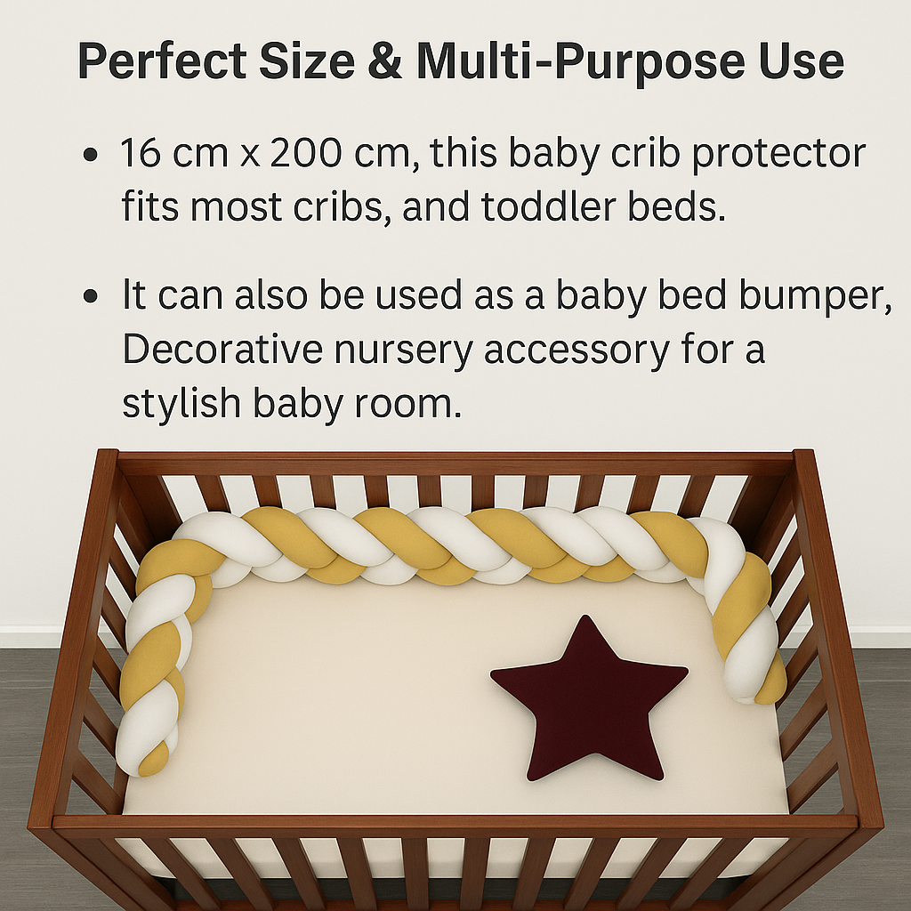 India First 100% Cotton Jersey Braided Crib Bumper