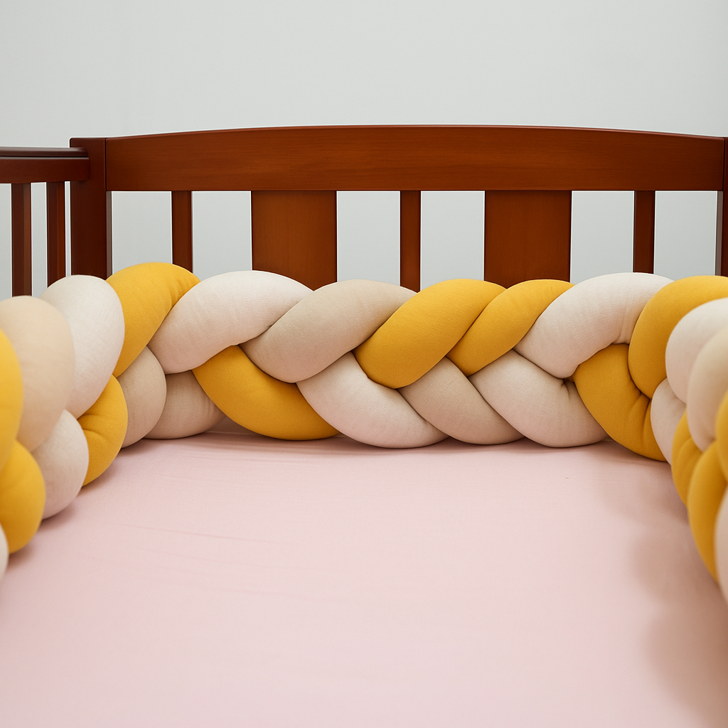 India First 100% Cotton Jersey Braided Crib Bumper