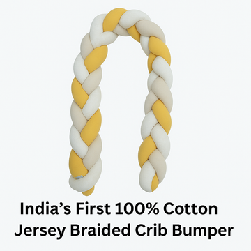 India First 100% Cotton Jersey Braided Crib Bumper