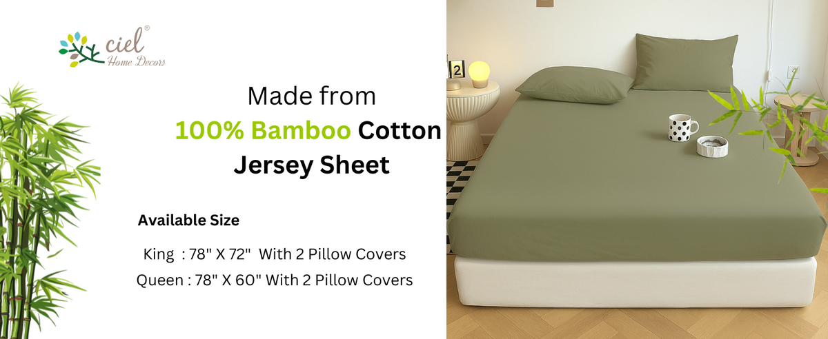 100% Bamboo Cotton Jersey Fitted Sheet