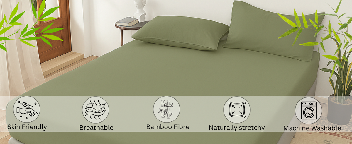 100% Bamboo Cotton Jersey Fitted Sheet