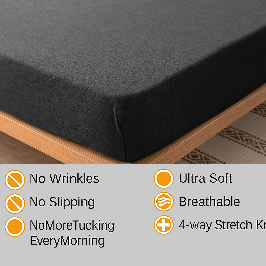 Jersey Cotton Feel Polyester Fitted Bed Sheet