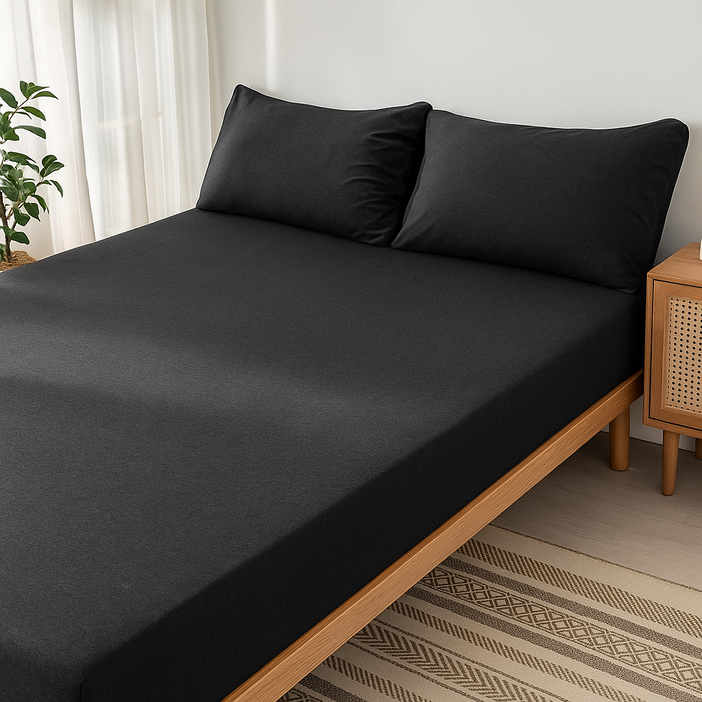 Jersey Cotton Feel Polyester Fitted Bed Sheet