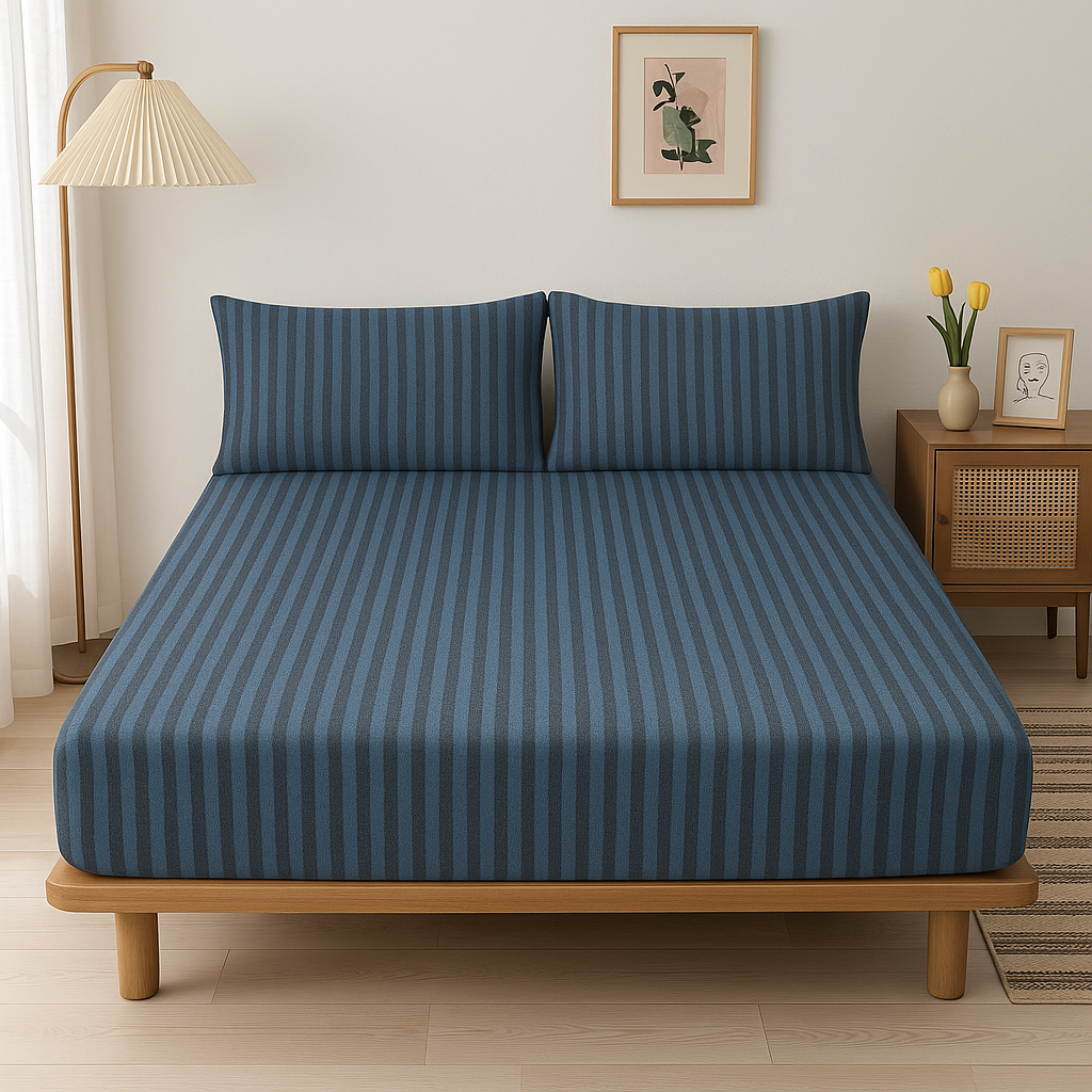 Jersey Cotton Feel Polyester Fitted Bed Sheet