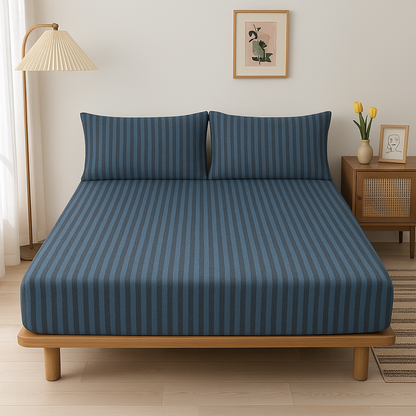 Jersey Cotton Feel Polyester Fitted Bed Sheet