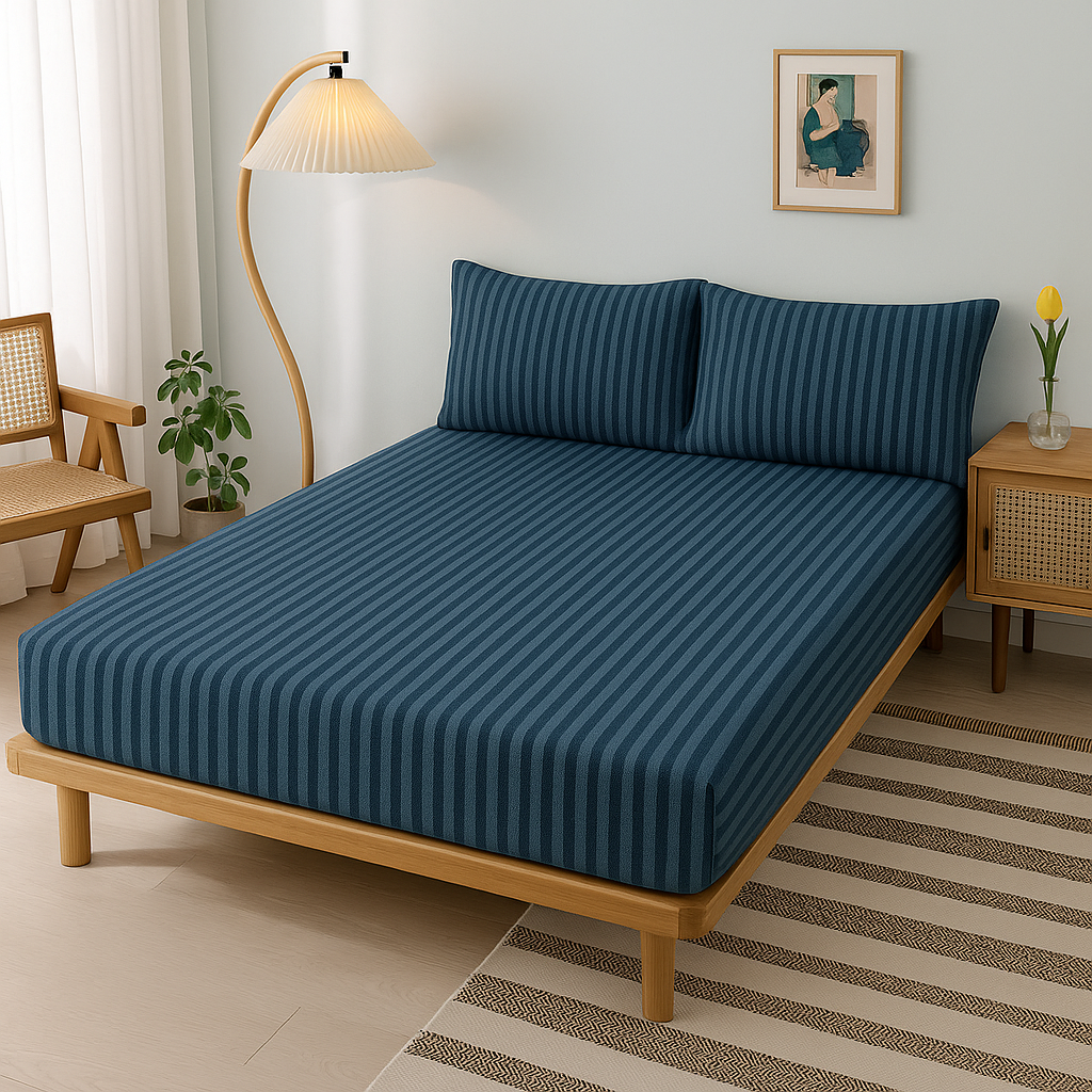 Jersey Cotton Feel Polyester Fitted Bed Sheet
