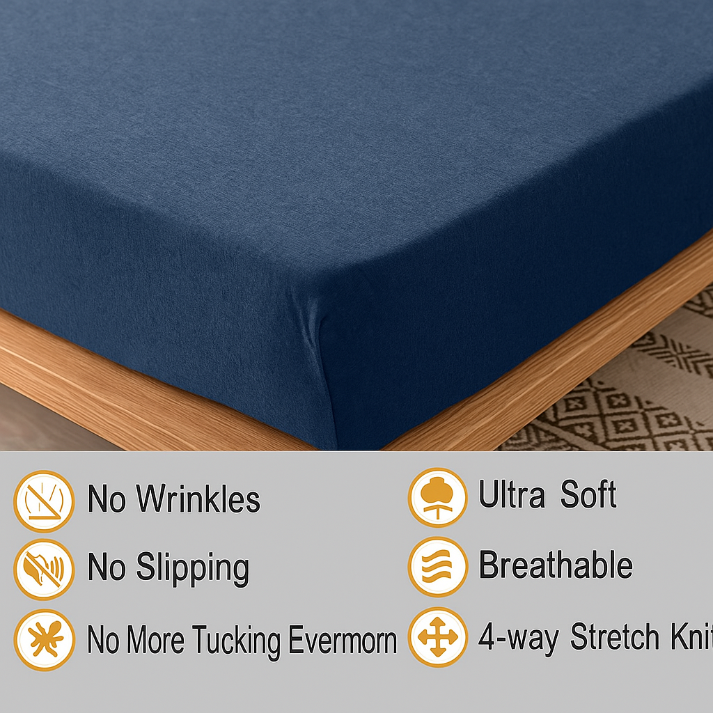100% Cotton Jersey Knitted Fitted Sheet