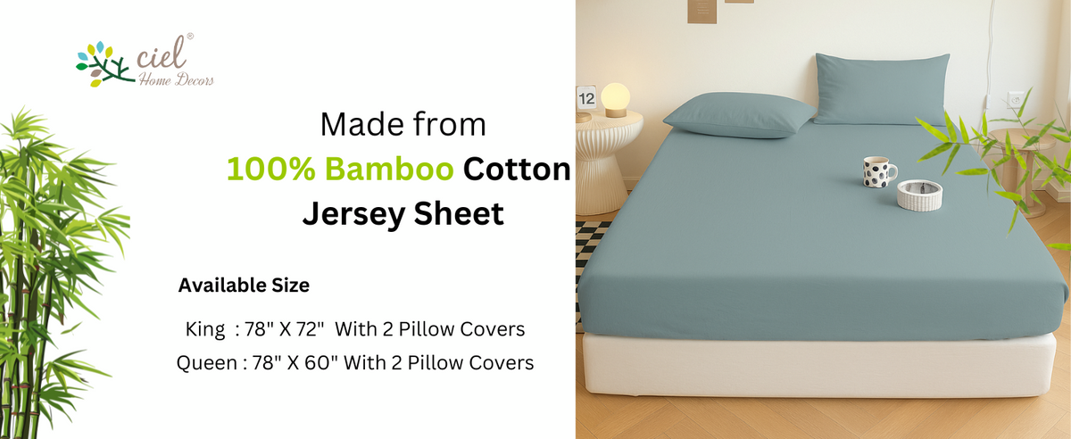 100% Bamboo Cotton Jersey Fitted Sheet