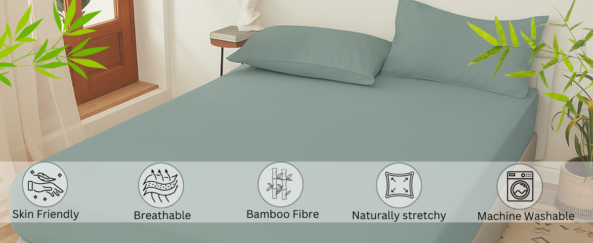 100% Bamboo Cotton Jersey Fitted Sheet