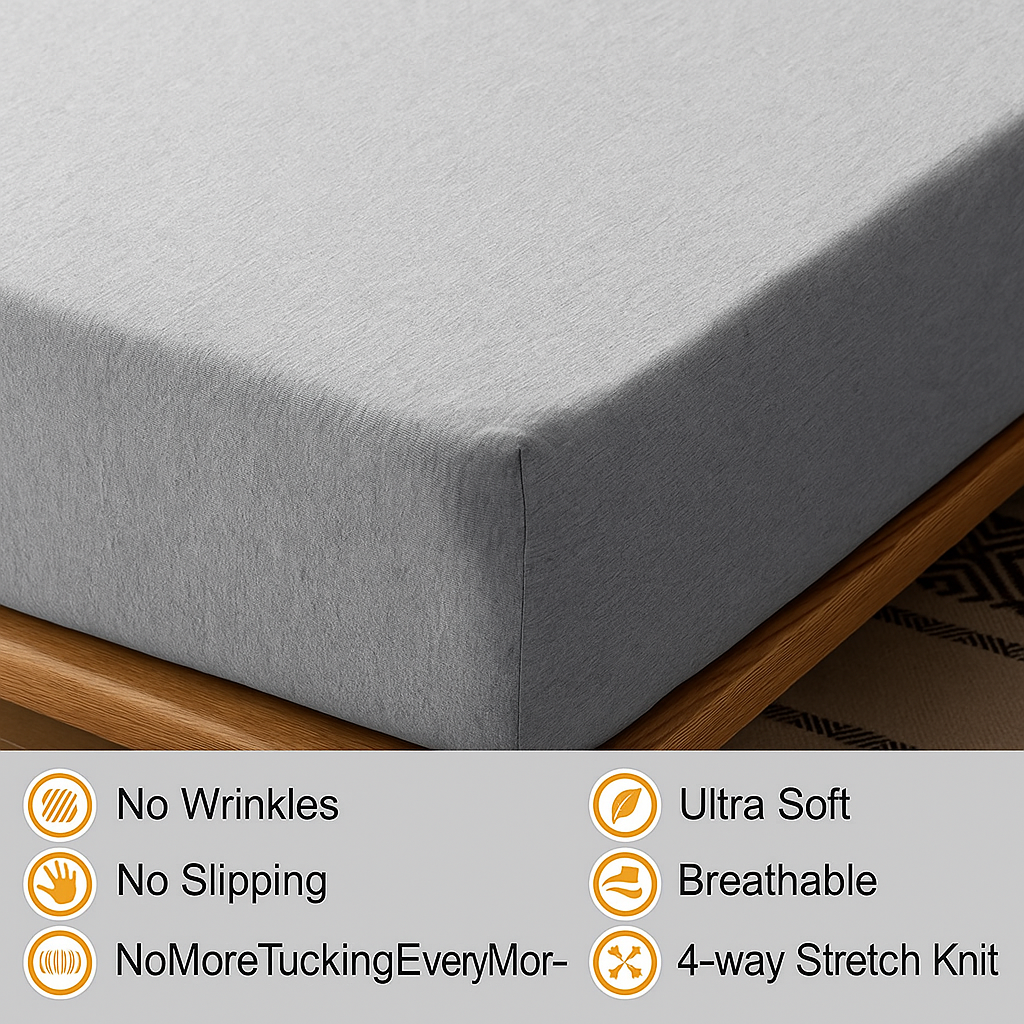 Jersey Cotton Rich Fitted Bed Sheet Set