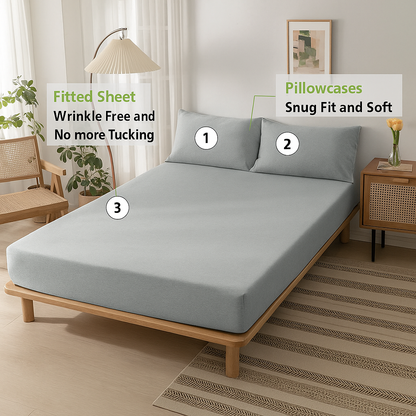 Jersey Cotton Rich Fitted Bed Sheet Set