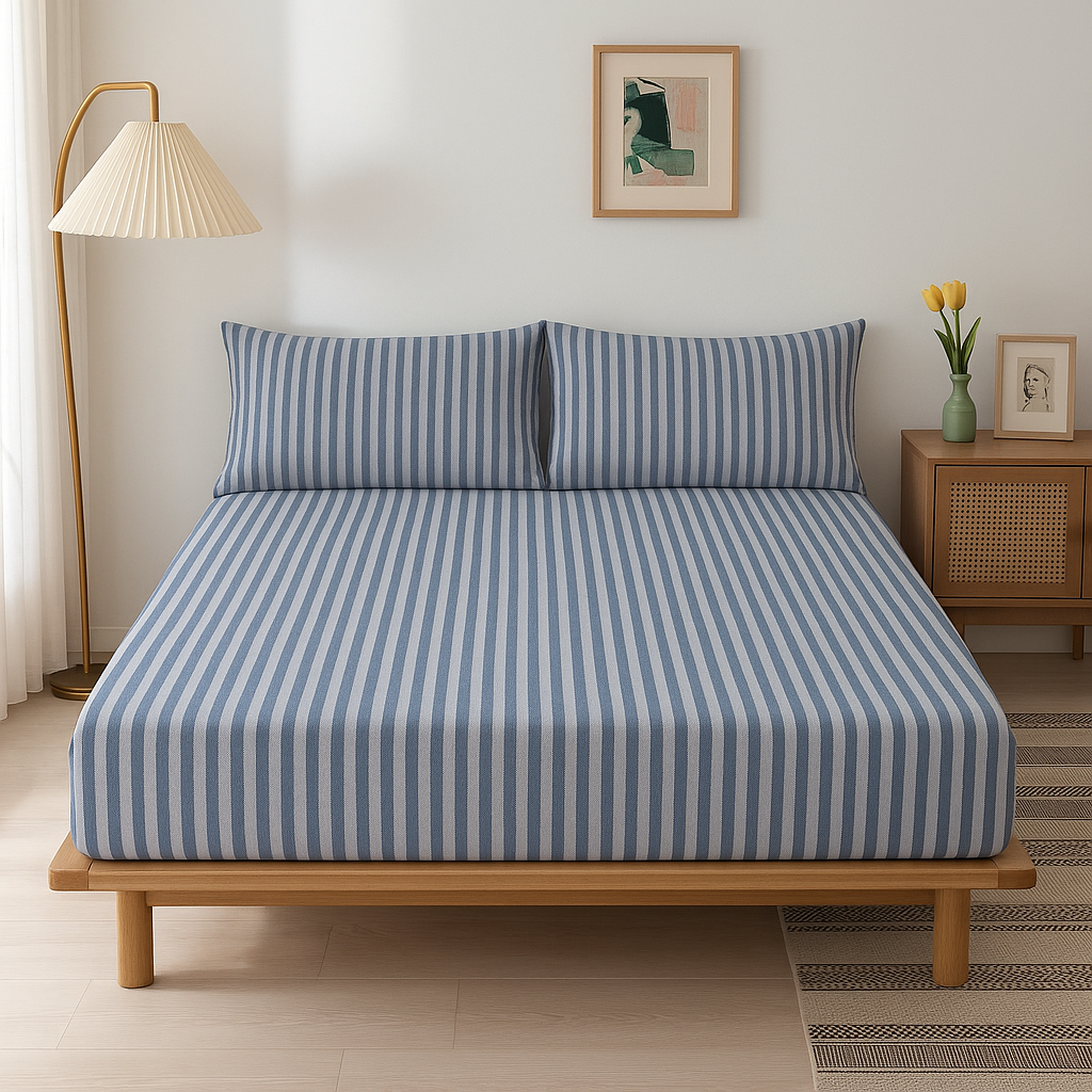 Jersey Cotton Feel Polyester Fitted Bed Sheet