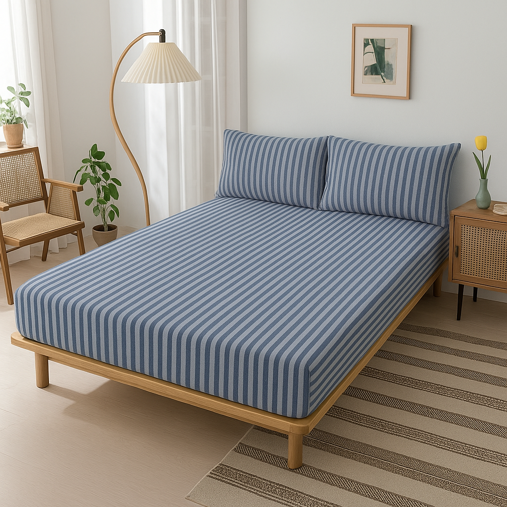 Jersey Cotton Feel Polyester Fitted Bed Sheet