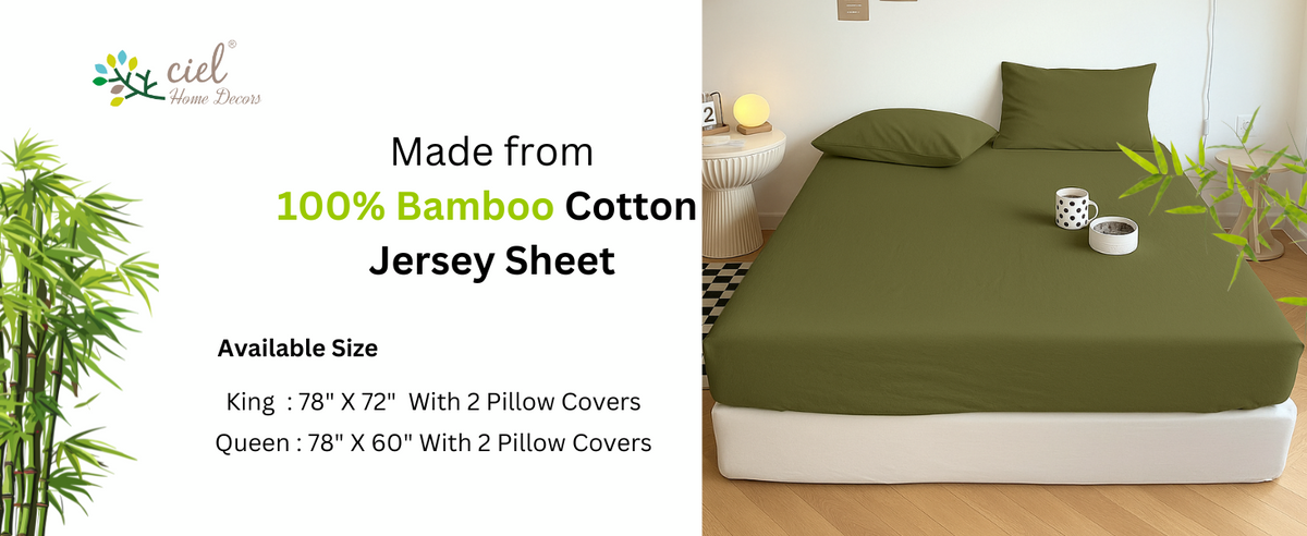 100% Bamboo Cotton Jersey Fitted Sheet