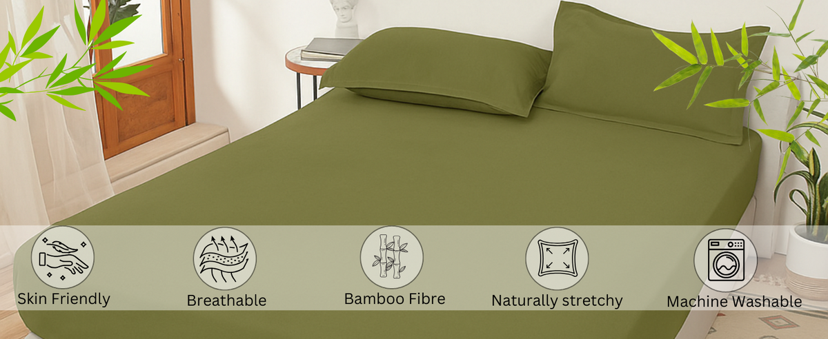 100% Bamboo Cotton Jersey Fitted Sheet