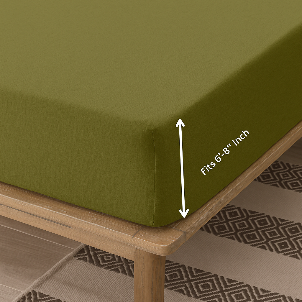 Jersey Cotton Feel Polyester Fitted Bed Sheet