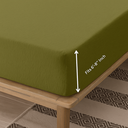 Jersey Cotton Feel Polyester Fitted Bed Sheet