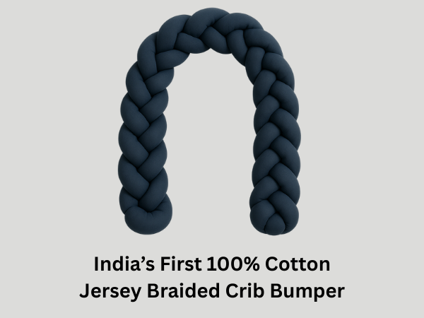 India First 100% Cotton Jersey Braided Crib Bumper