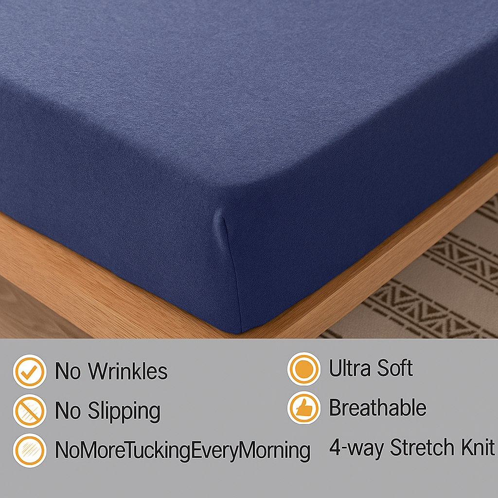 Jersey Cotton Feel Polyester Fitted Bed Sheet