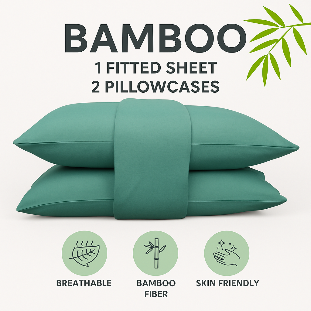 100% Bamboo Cotton Jersey Fitted Sheet